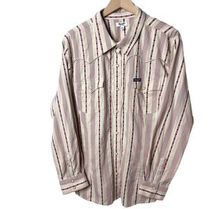 Wrangler Retro Americana Snap Front Western Shirt Serape Striped Print XXL